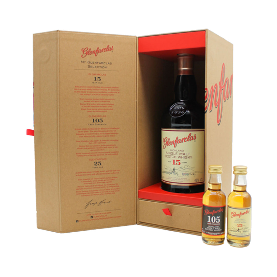 Glenfarclas 15 Year Old - Tasting Pack incl. Glenfarclas 25 Year Old & Glenfarclas 105 Proof