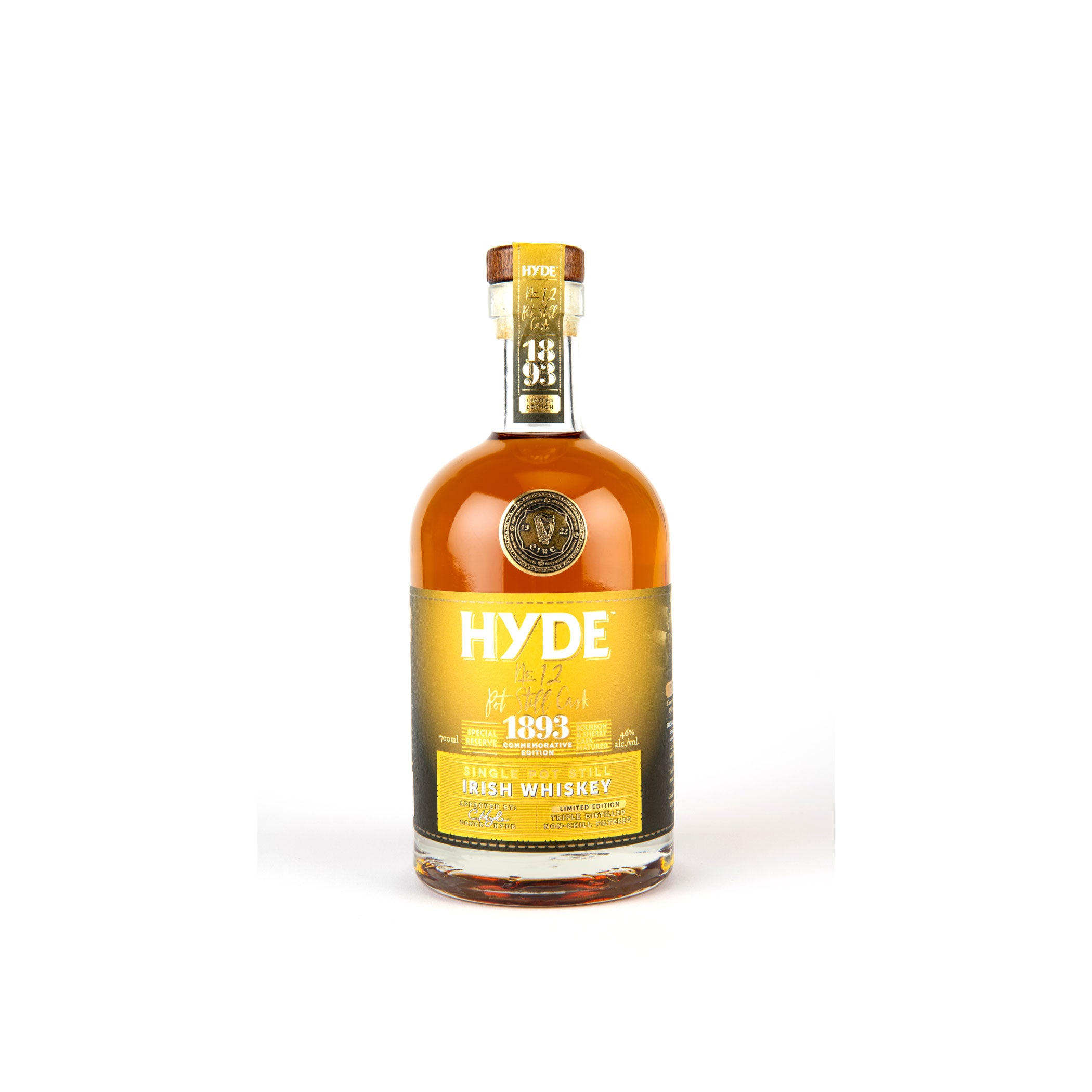 Hyde No. 12 Pot Still Cask Commemorative Edition 1893 Irish Whiskey Bourbon & Sherry Cask Matured