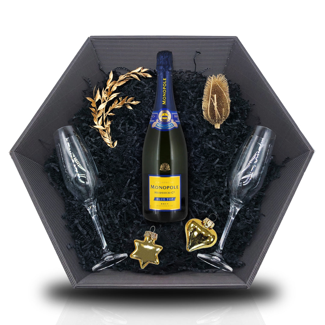 Heidsieck Monopole Blue Top Brut in Geschenkpackung 0,75L 12% Giftbasket