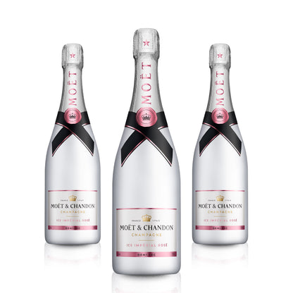 3 Flaschen Moët & Chandon Ice Impérial Rosé Champagner