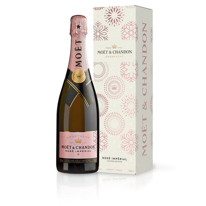 Moët &amp; Chandon Rosé Impérial Champagner in Weihnachtsgeschenkbox