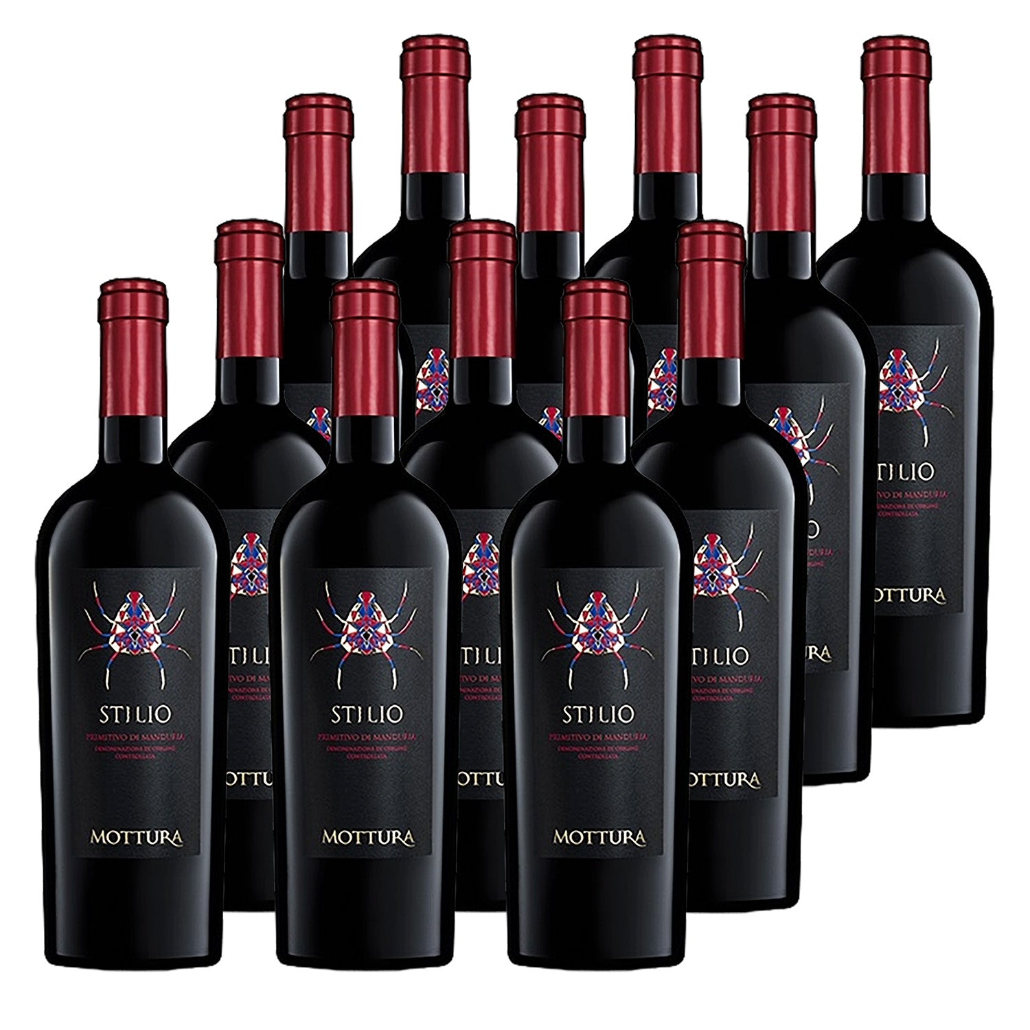 Mottura Stilio Primitivo di Manduria 2023 12 Flaschen Rotwein 0,75L 14,5% vol