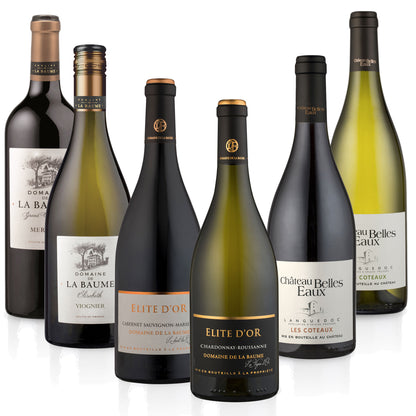 Weinselektion 'Languedoc' – Probierpaket mit 6 x 0,75 l trockenen französischen Weiß- und Rotweinen