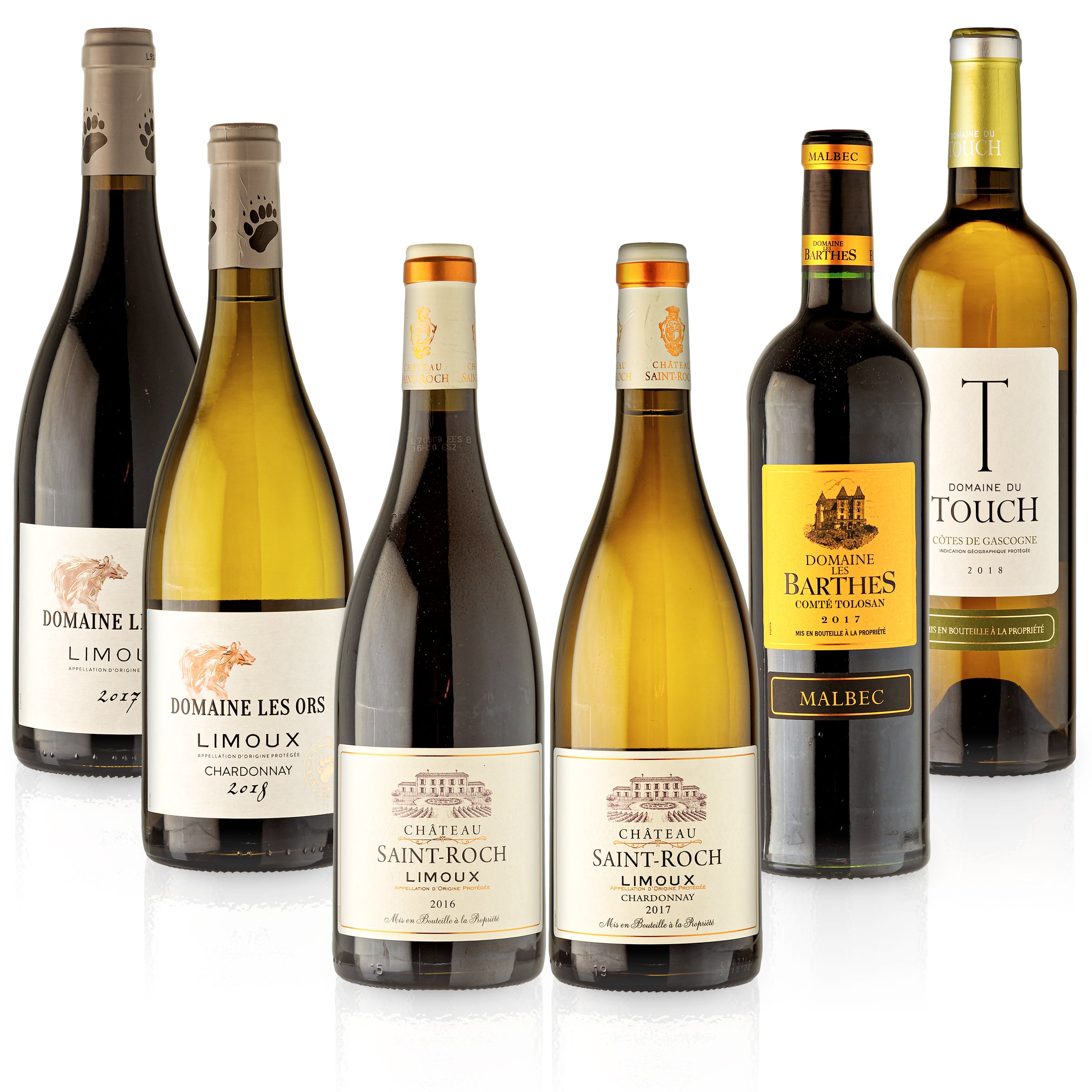 Feinste Weine - 6 er Probierselection - Languedoc-Roussillon - Blanc/Rouge - Rotwein/Weißwein - trocken - Weinpaket
