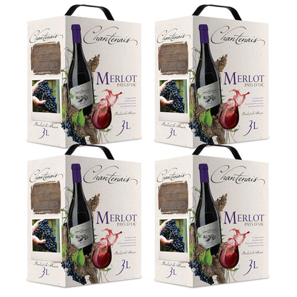 Bag-in-Box - Vin de Pays d'Oc - Merlot - Rotwein - Chantenais 3 L.
