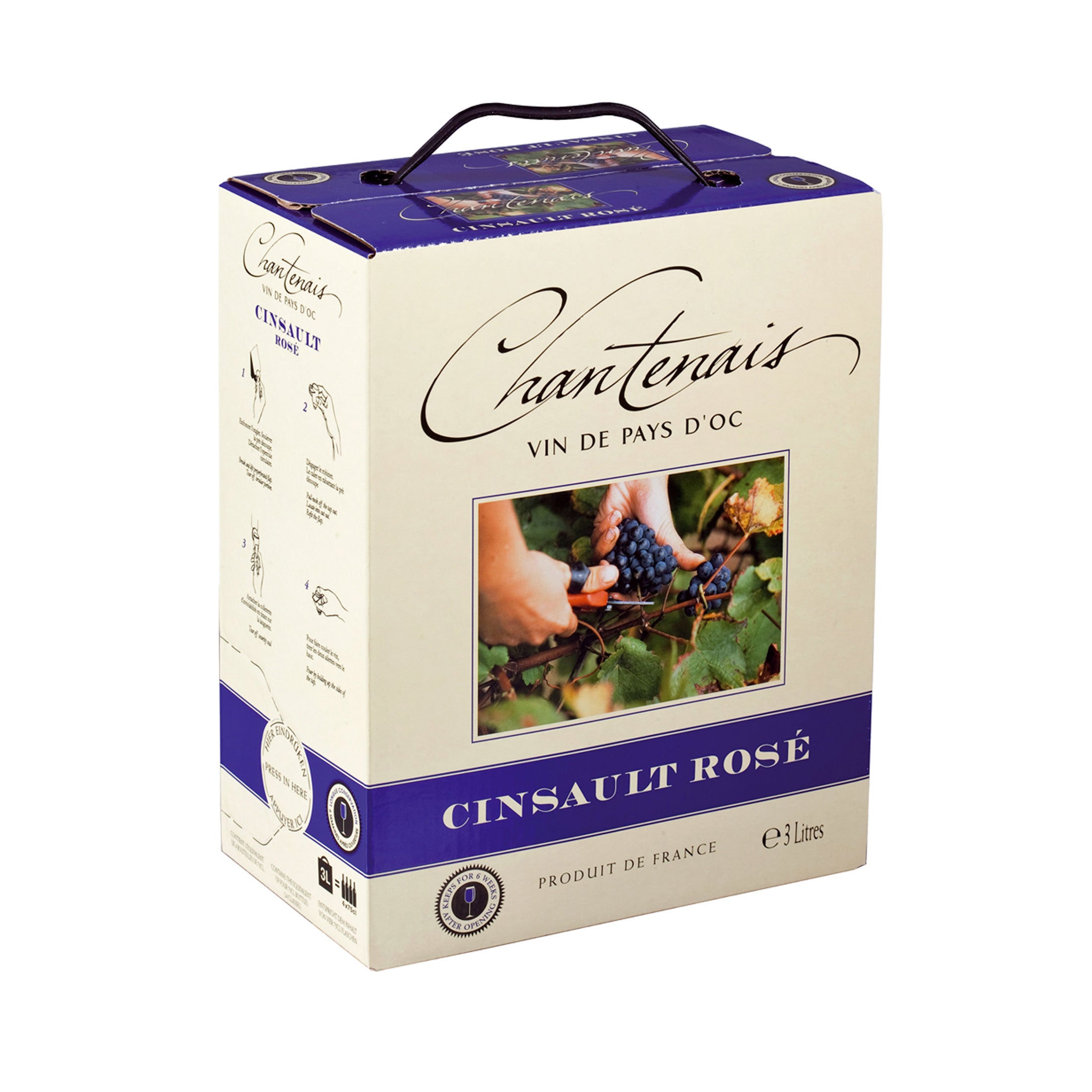 BIB 4 er Set Rot/Weiss/Rose -Cabernet-Sauvignon, Merlot, Cinsault, Sauvignon - Bag in Box Probierpaket
