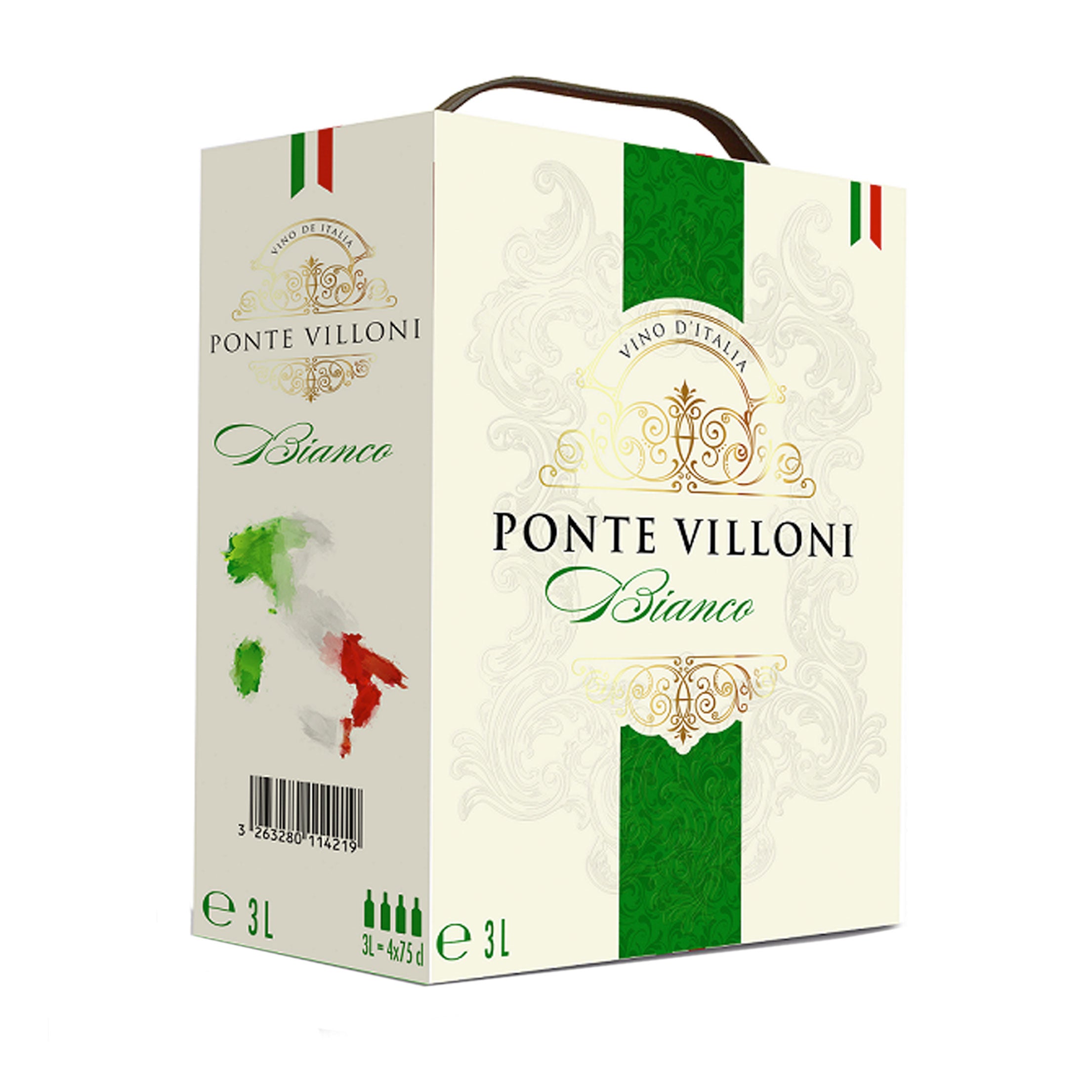 Bag-in-Box Italienischer Weißwein lieblich BiB 3L - Ponte Villoni, Italien
