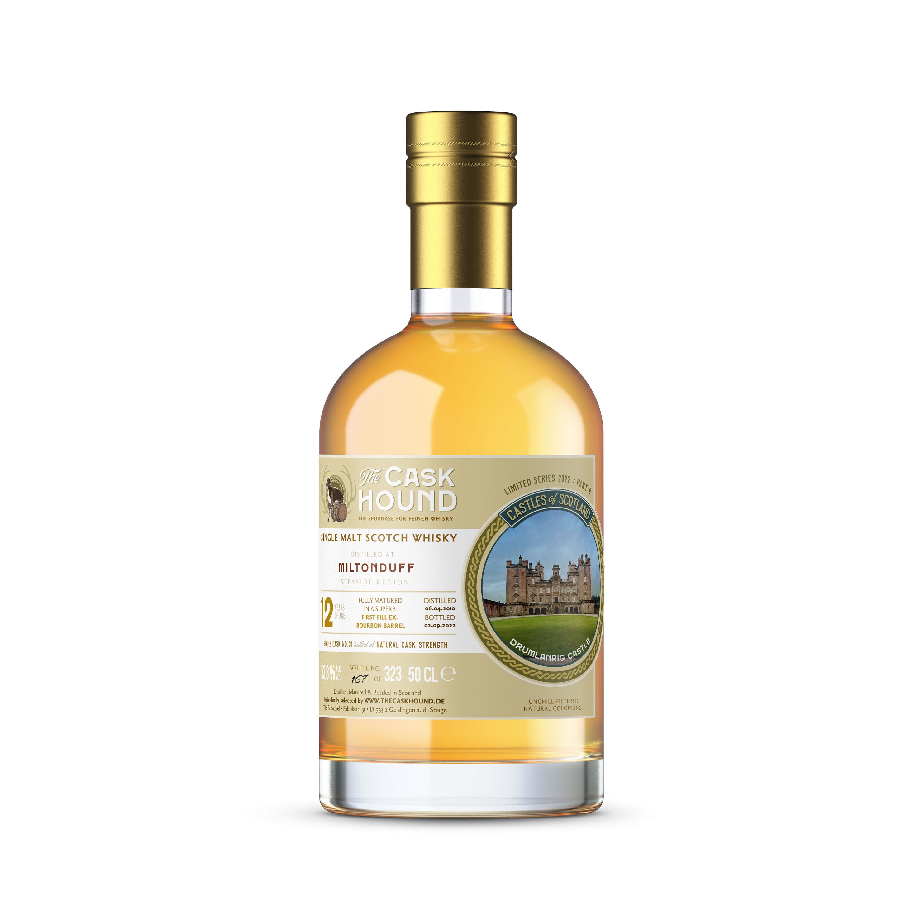 Miltonduff  12 Jahre -  The Caskhound - Vollreifung 1st Fill Bourbon Barrel - 0,5l - 53,8%Vol