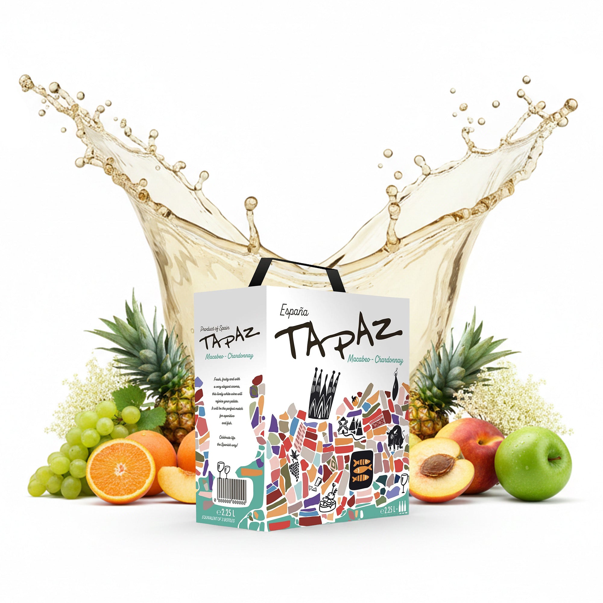 Tapaz Macabeo-Chardonnay - Weißwein halbtrocken - Spanien - Bag-in-Box