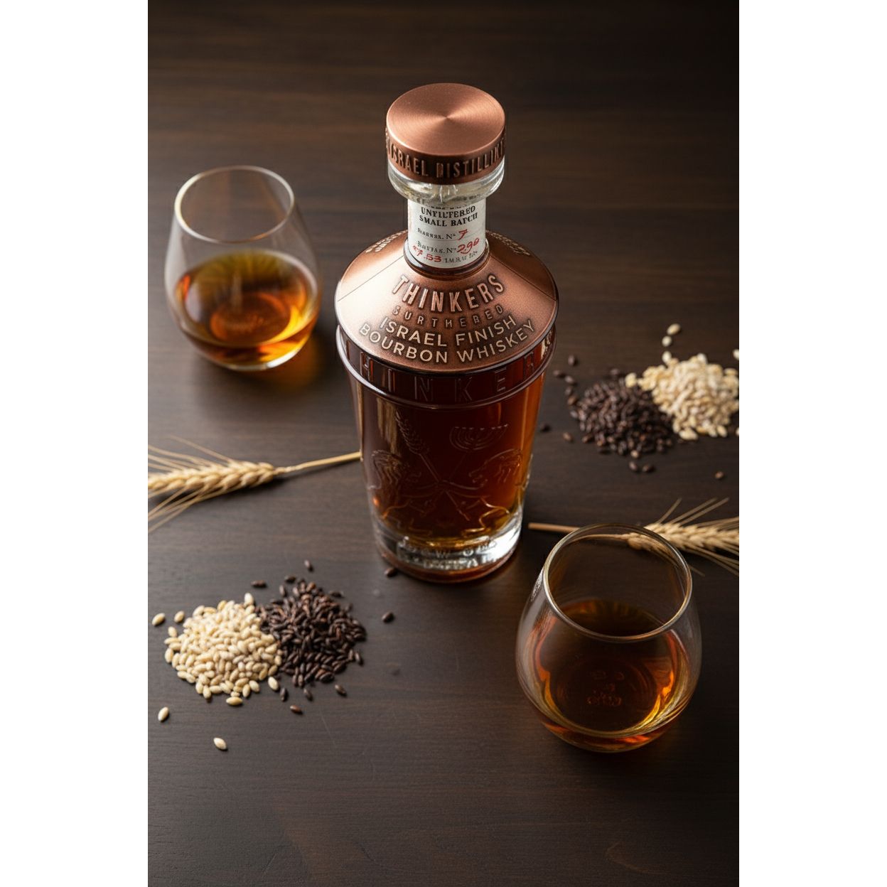 Thinkers Dew of B'Dolah Bourbon Whiskey - 700ml, 47% vol – Flavors of Vanilla, Toffee & Chocolate