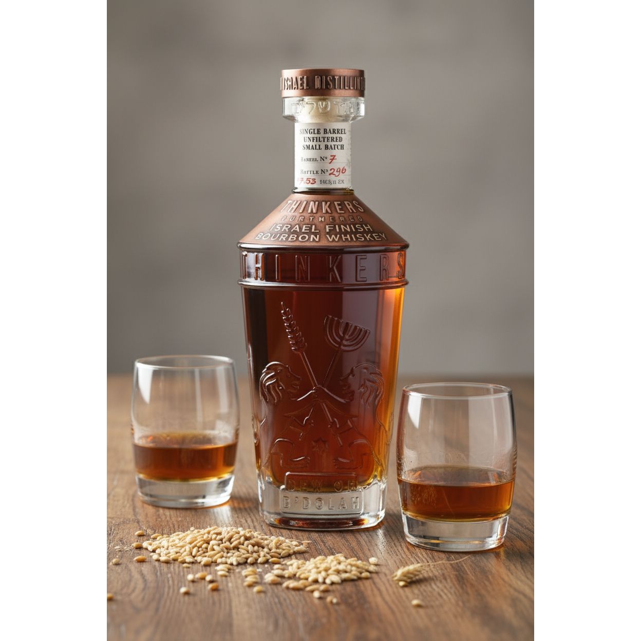 Thinkers Dew of B'Dolah Bourbon Whiskey - 700ml, 47% vol – Flavors of Vanilla, Toffee & Chocolate