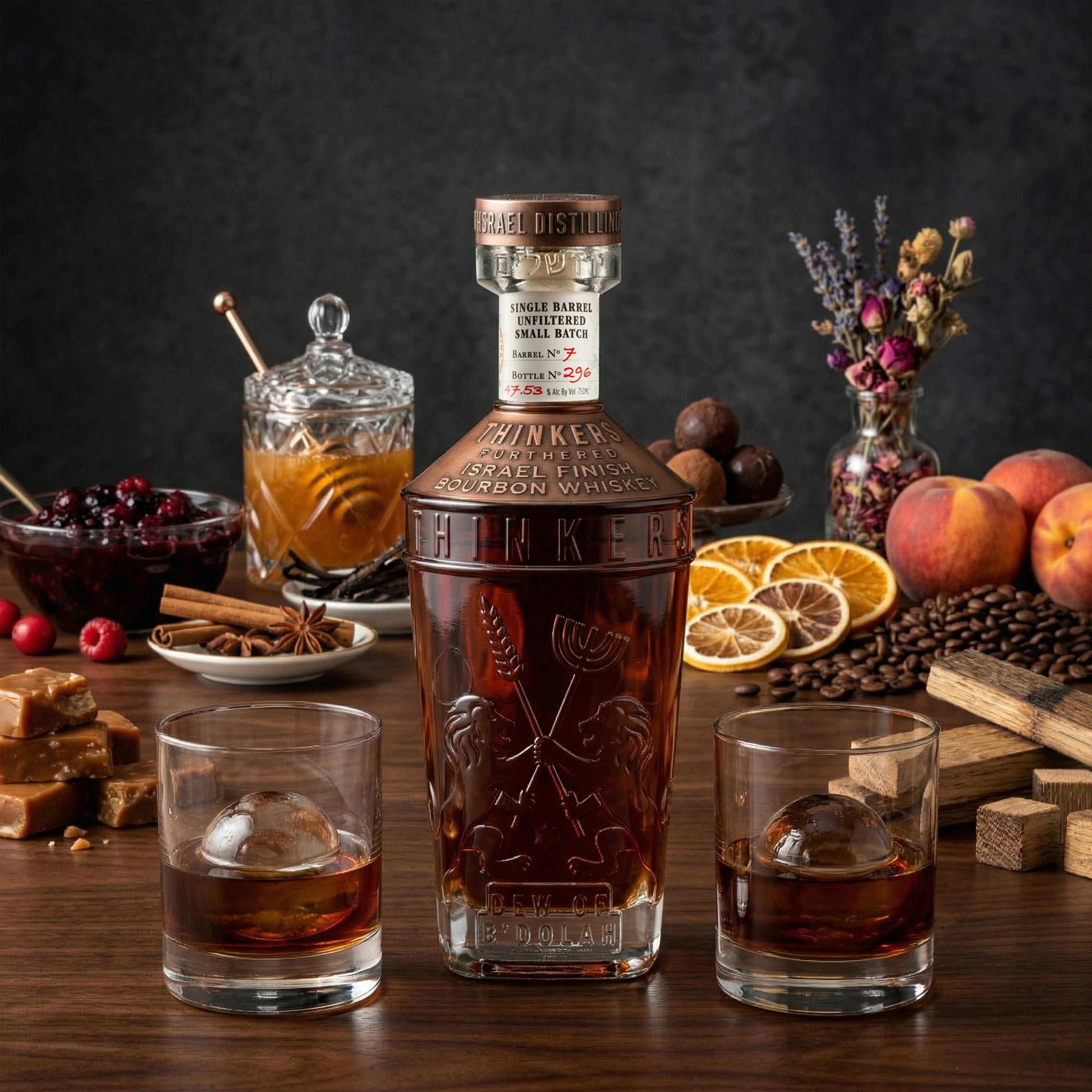 Thinkers Dew of B'Dolah Bourbon Whiskey - 700ml, 47% vol – Flavors of Vanilla, Toffee & Chocolate