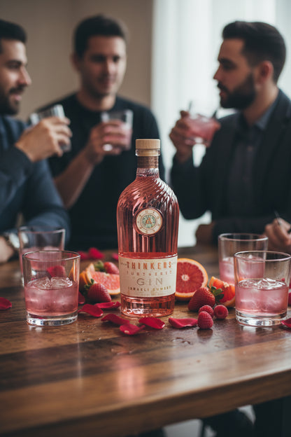 Thinkers Sunset Gin - New World Gin mit Rosenblättern & roten Früchten - 700ml, 40% vol