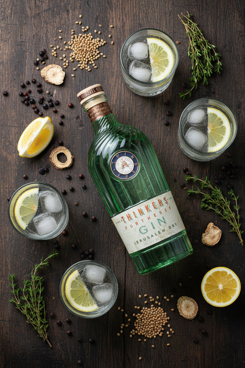 Thinkers Premium Jerusalem Gin - Handgefertigt mit Botanicals – 700ml, 42% vol
