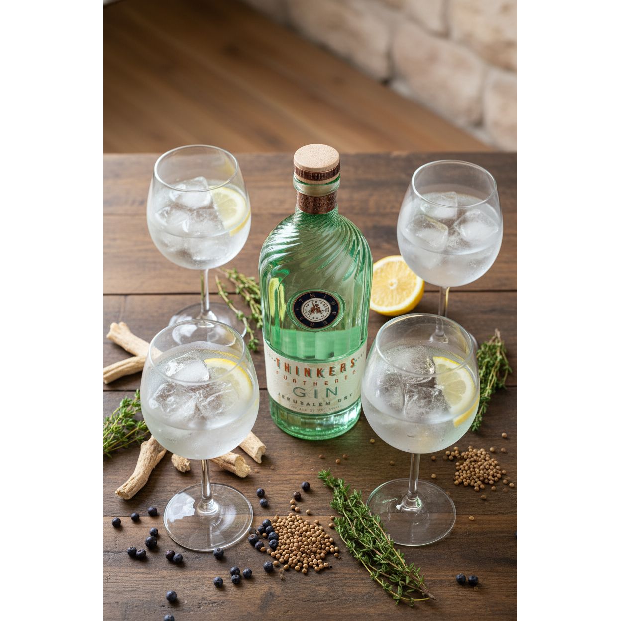 Thinkers Premium Jerusalem Gin - Handcrafted with Botanicals – 700ml, 42% vol