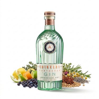 Thinkers Premium Jerusalem Gin - Handcrafted with Botanicals – 700ml, 42% vol