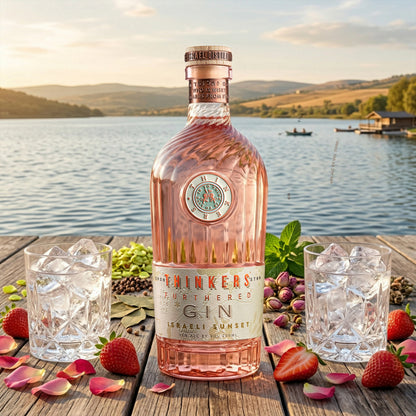 Thinkers Sunset Gin - New World Gin with Rose Petals & Red Berries - 700ml, 40% vol