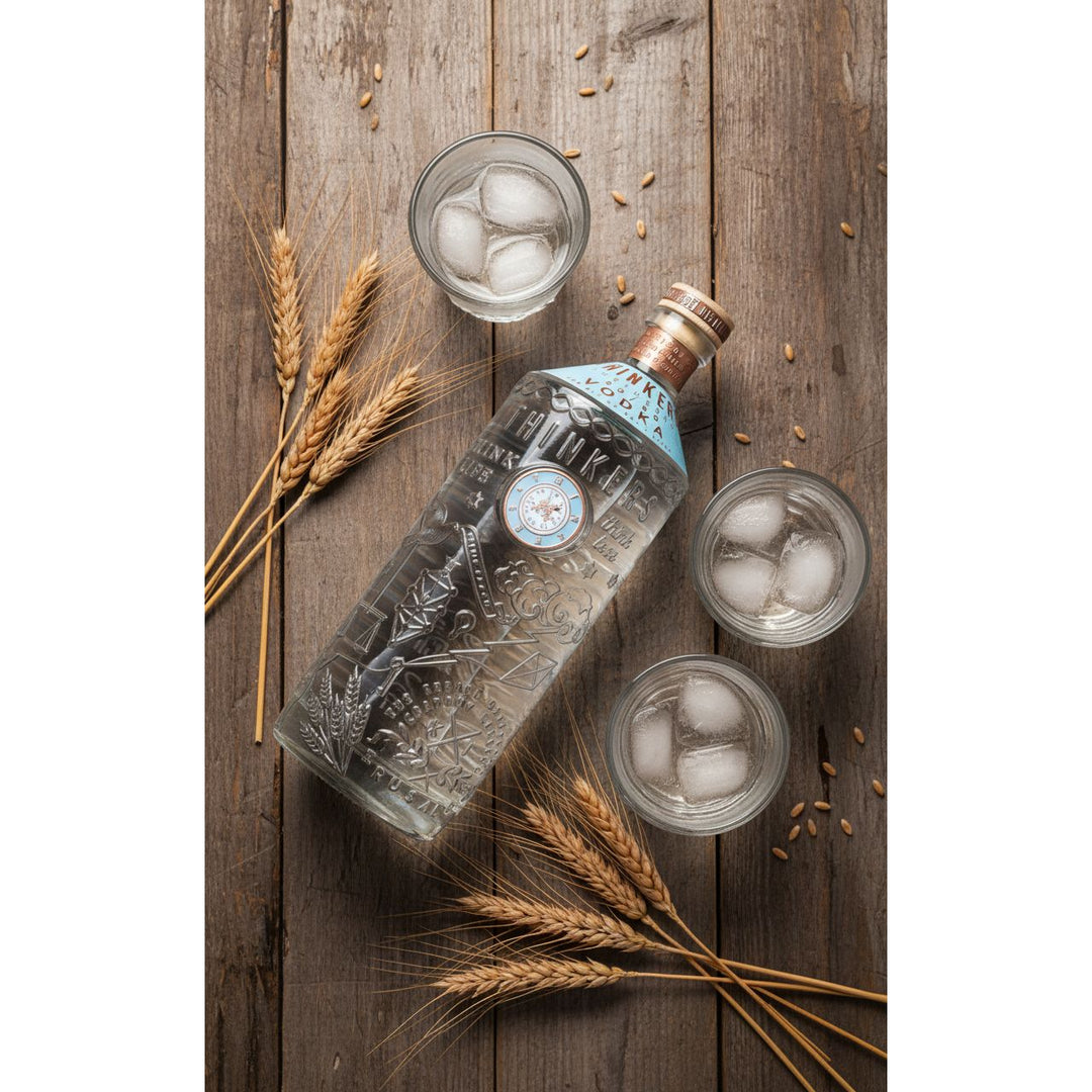 Thinkers Vodka 40-60 - samtig-seidiger Premium Vodka aus rotem Winterweizen - 1000ml, 40% vol