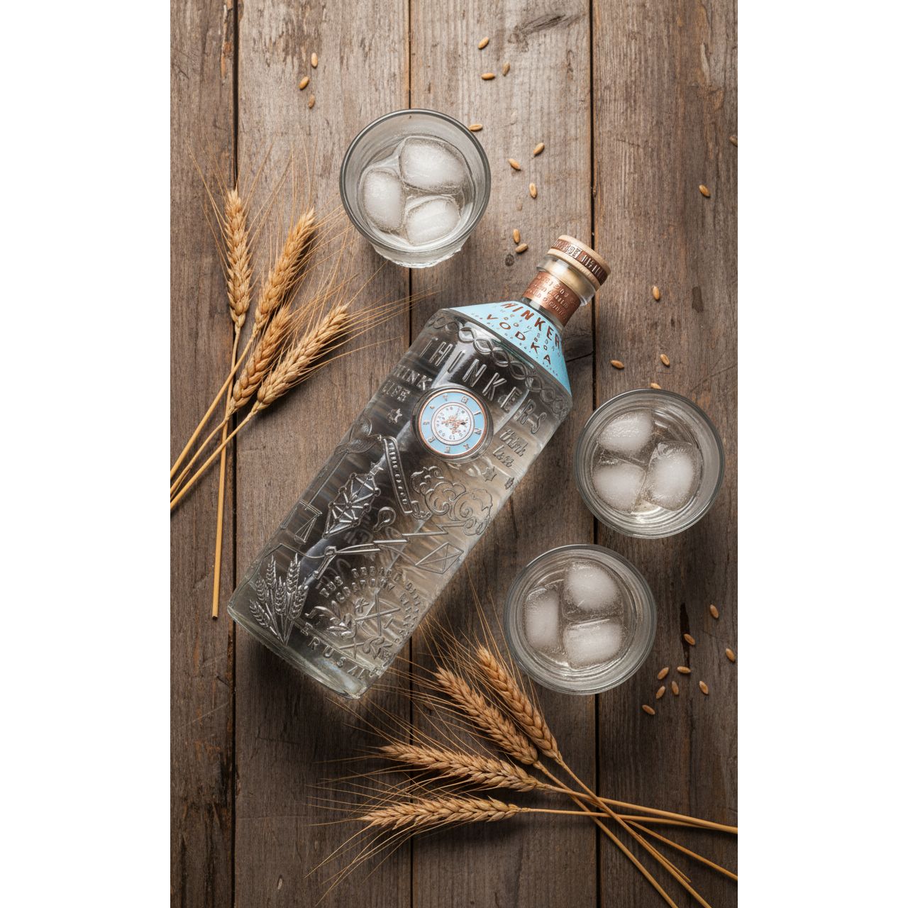 Thinkers Vodka 40-60 - velvety smooth premium vodka made from red winter wheat - 700ml, 40% vol