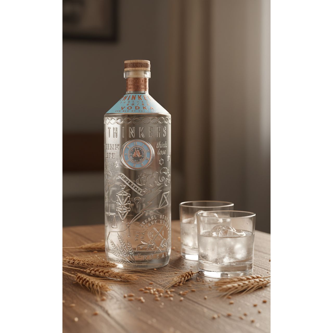 Thinkers Vodka 40-60 - velvety smooth premium vodka made from red winter wheat - 700ml, 40% vol