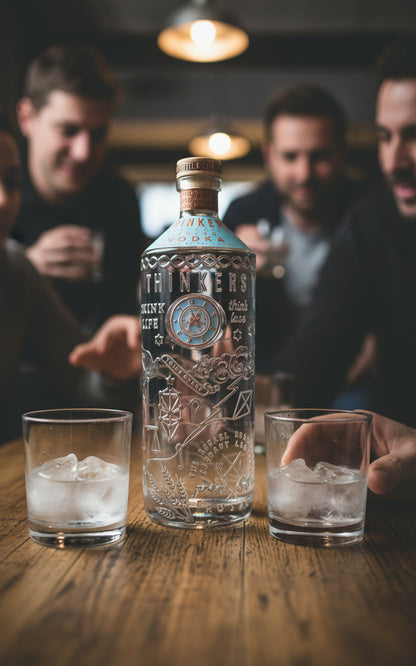 Thinkers Vodka 40-60 - samtig-seidiger Premium Vodka aus rotem Winterweizen - 1000ml, 40% vol