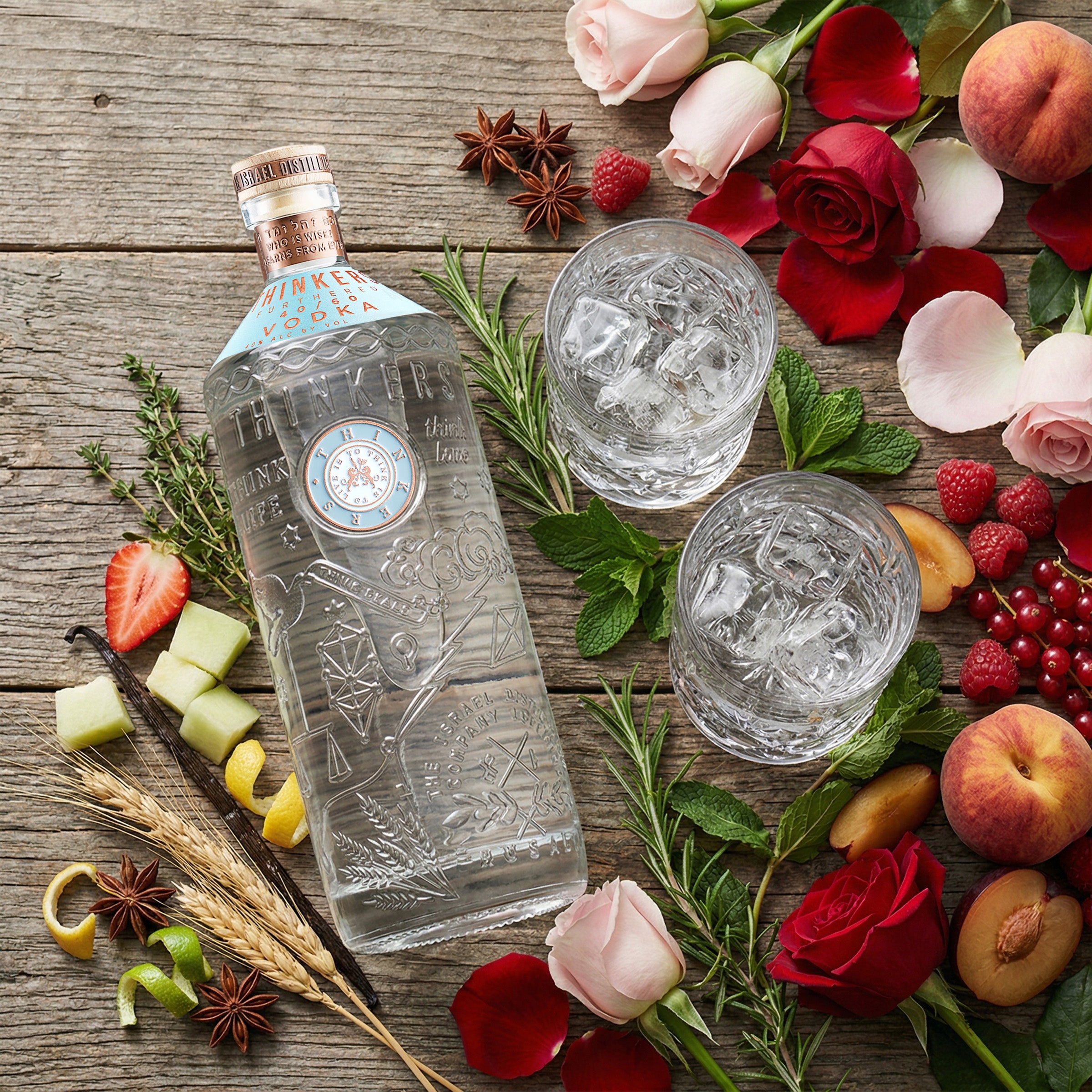 Thinkers Vodka 40-60 - velvety smooth premium vodka made from red winter wheat - 700ml, 40% vol