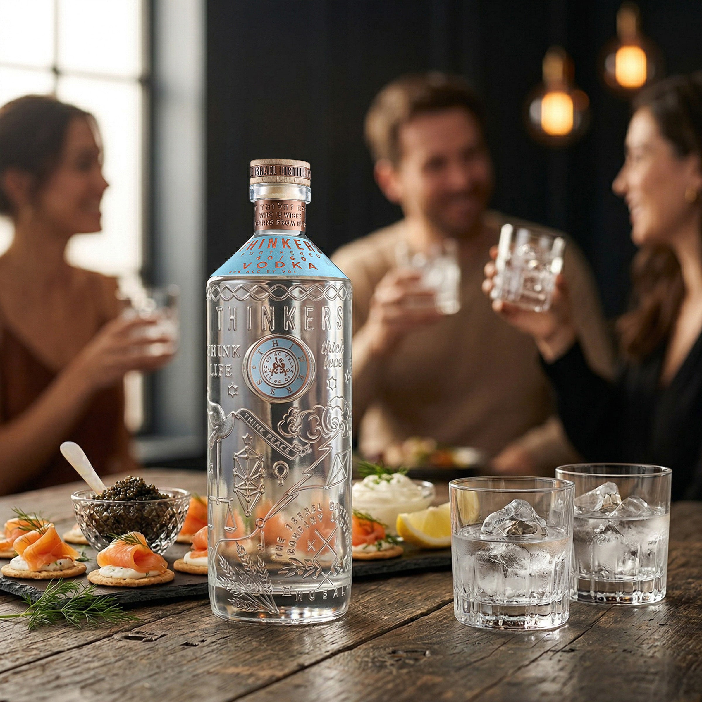 Thinkers Vodka 40-60 - velvety smooth premium vodka made from red winter wheat - 700ml, 40% vol