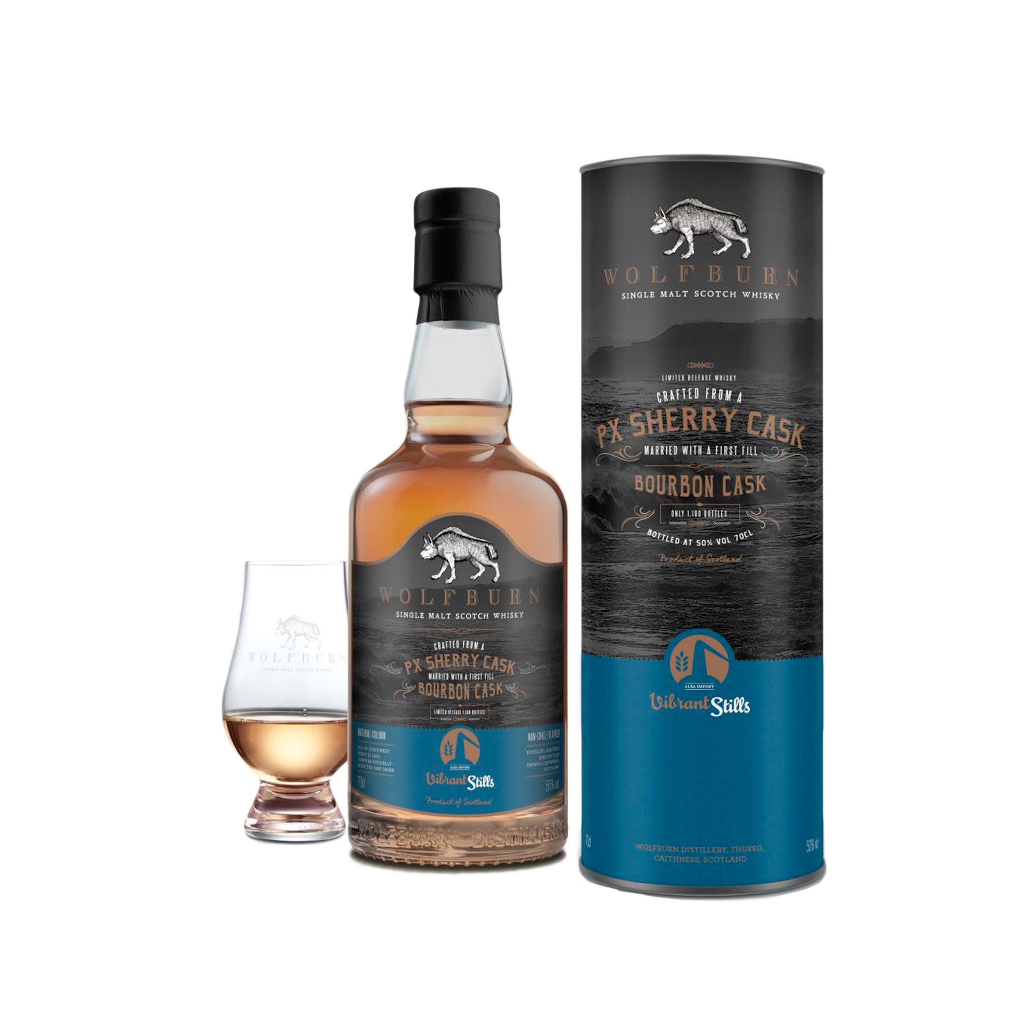 Wolfburn Vibrant Stills 7 Jahre Small Batch Bourbon / PX Sherry