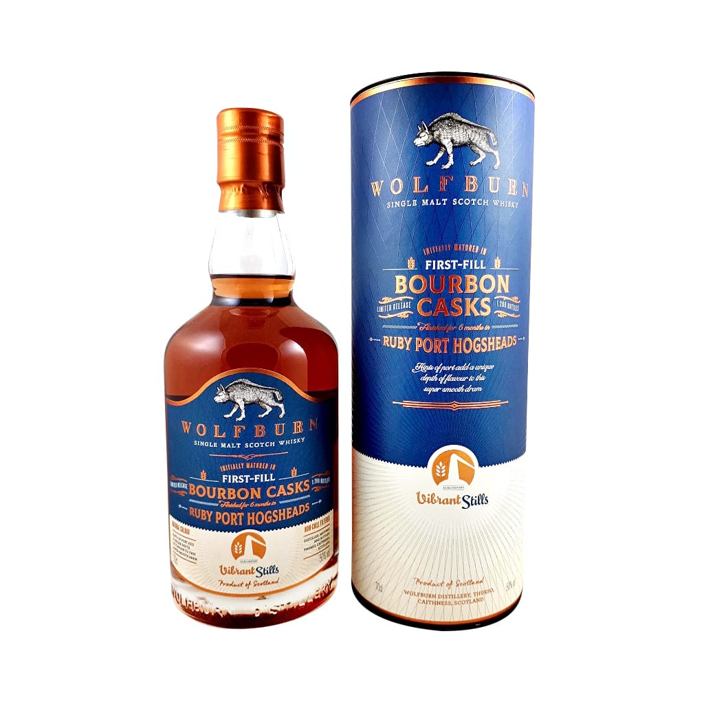 Wolfburn Vibrant Stills Ruby Port Hogshead Finish
