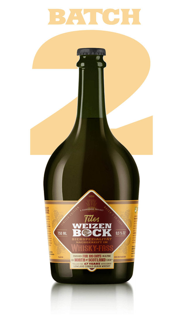 Tilos Wheat Doppelbock - Batch 2 - Beer finished in a North of Scotland 1973 Cask - 9.5% Vol - 0.75l