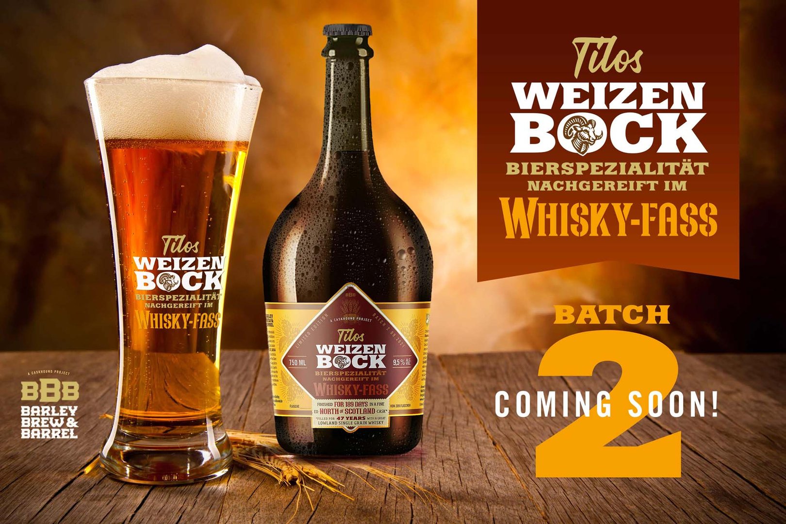 Tilos Wheat Doppelbock - Batch 2 - Beer finished in a North of Scotland 1973 Cask - 9.5% Vol - 0.75l