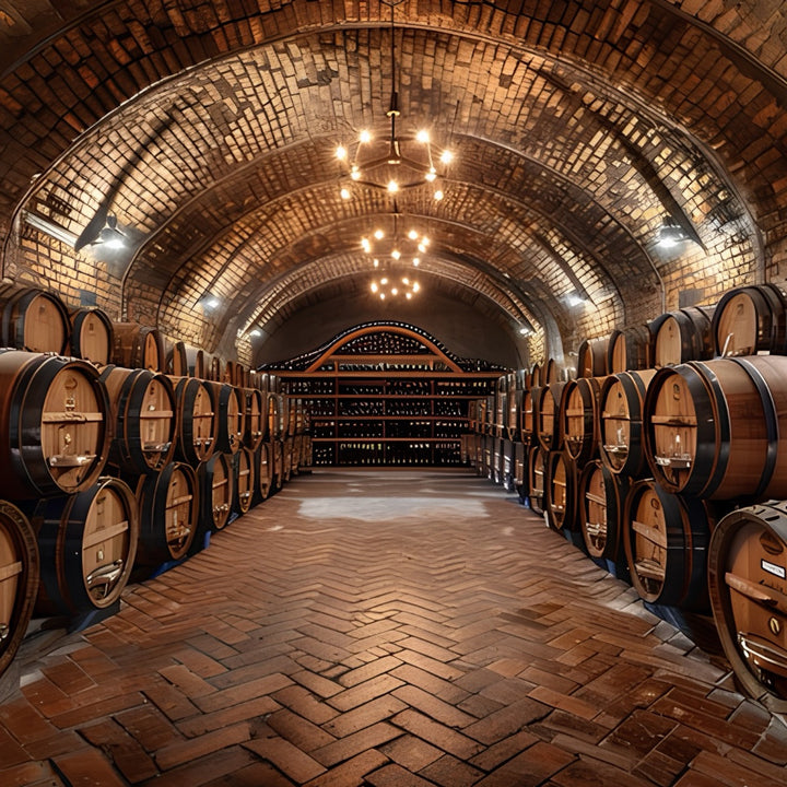 Gewölbekeller mit Eichenfässern – reichhaltige Whiskys