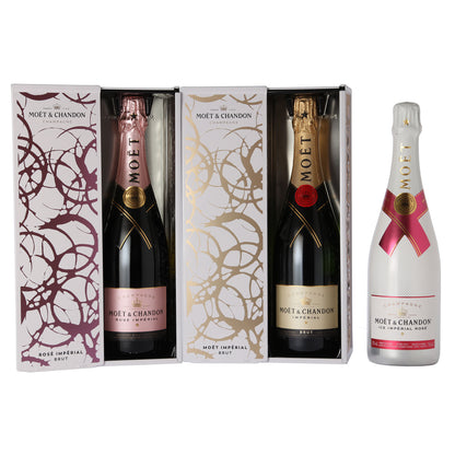 Finest Wines - Moët & Chandon 3-Bottle Champagne Set - Champagne Package with Three Iconic Champagnes (3 x 0.75 l)